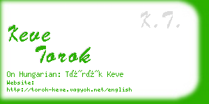 keve torok business card